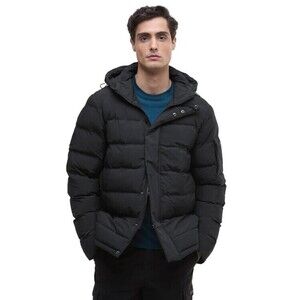 Barbour Contemporary Leather Puffer Jacket With High Collar - NWT